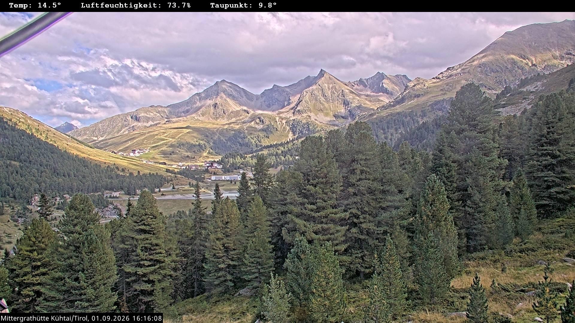Archiv Foto Webcam Mittergrathütte in Tirol