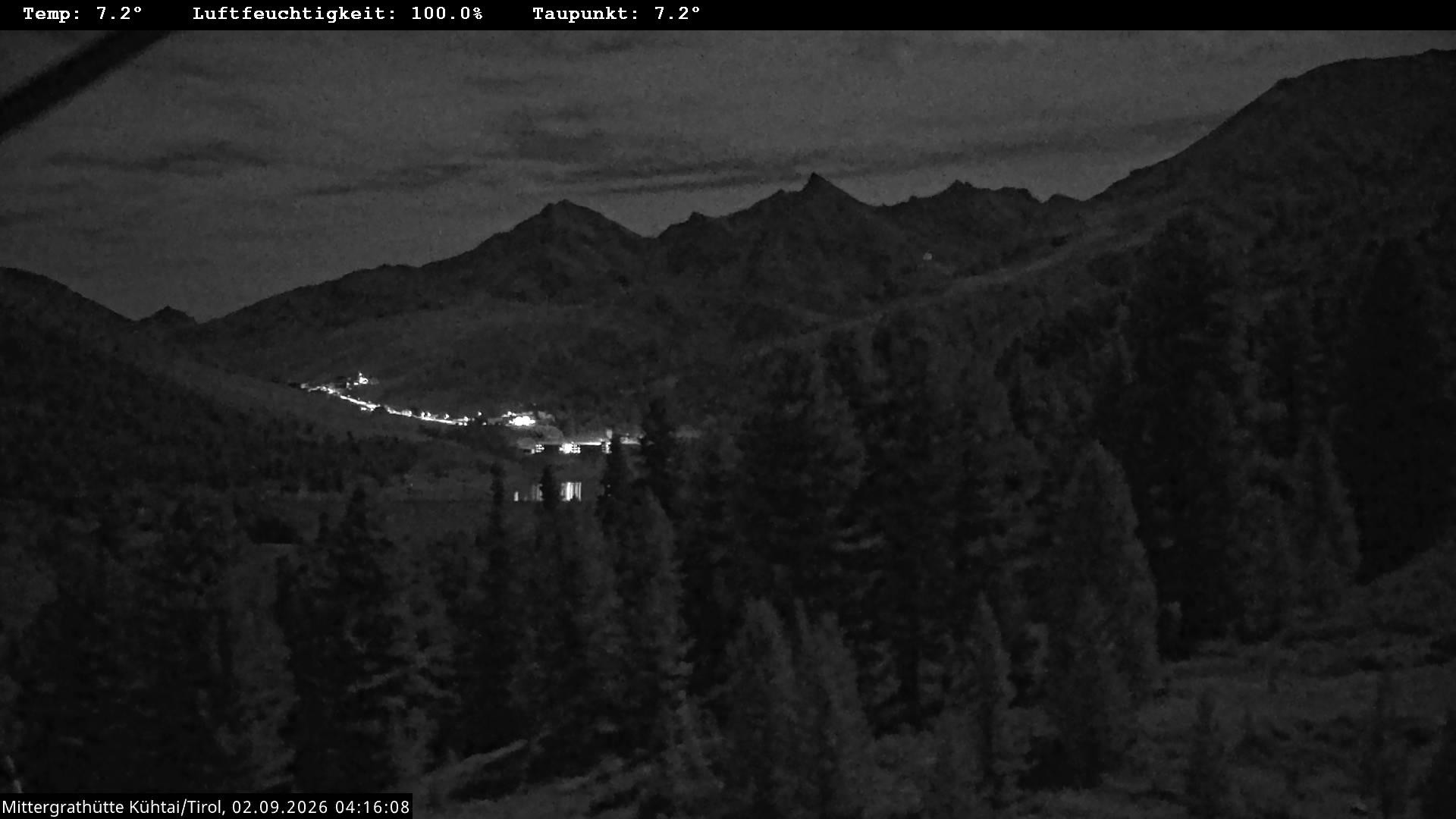 Archived image Webcam Mountain hut "Mittergrathütte", Tyrol