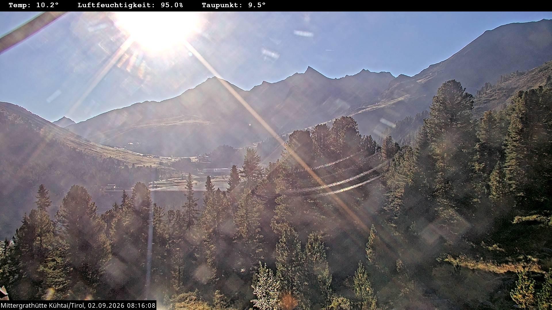 Archived image Webcam Mountain hut "Mittergrathütte", Tyrol