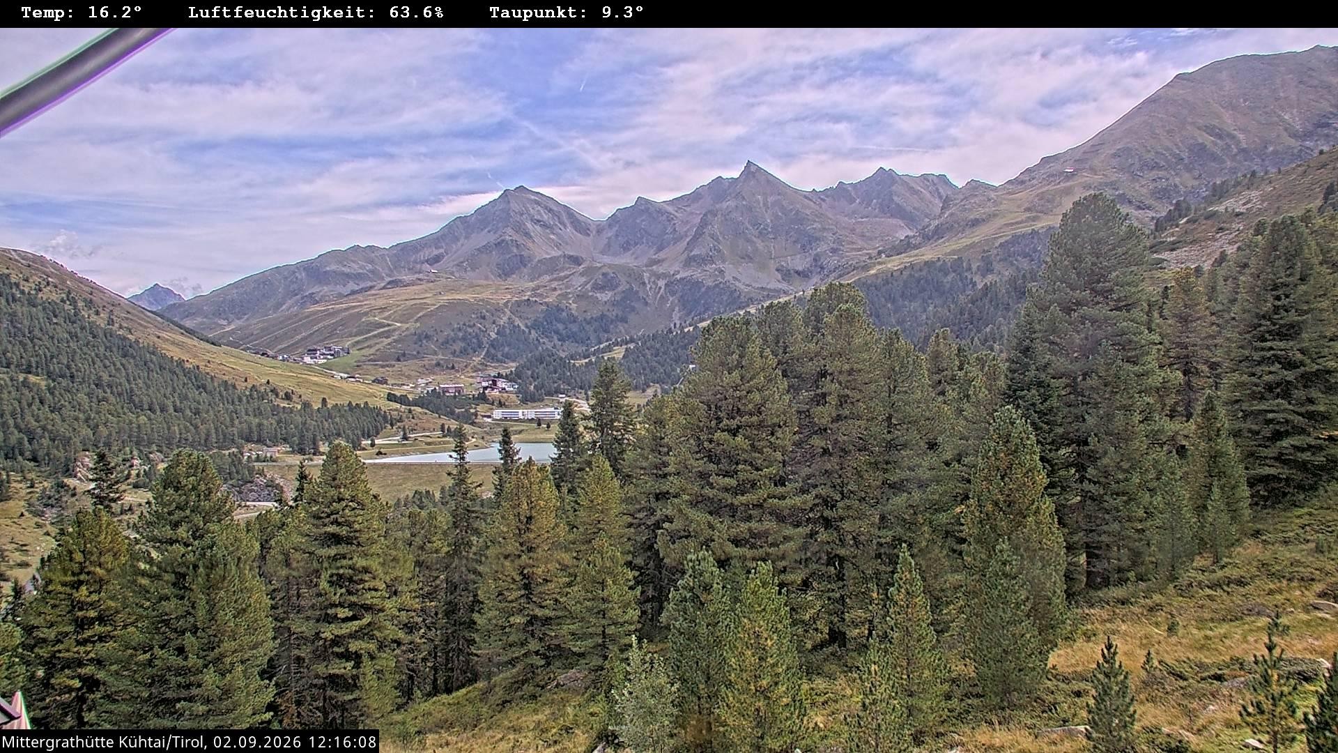 Archived image Webcam Mountain hut "Mittergrathütte", Tyrol