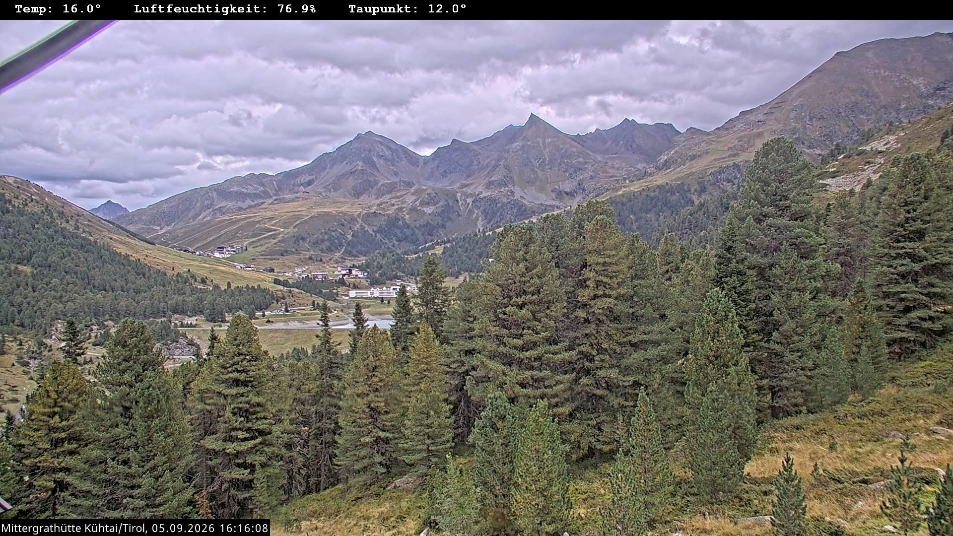 Archiv Foto Webcam Mittergrathütte in Tirol