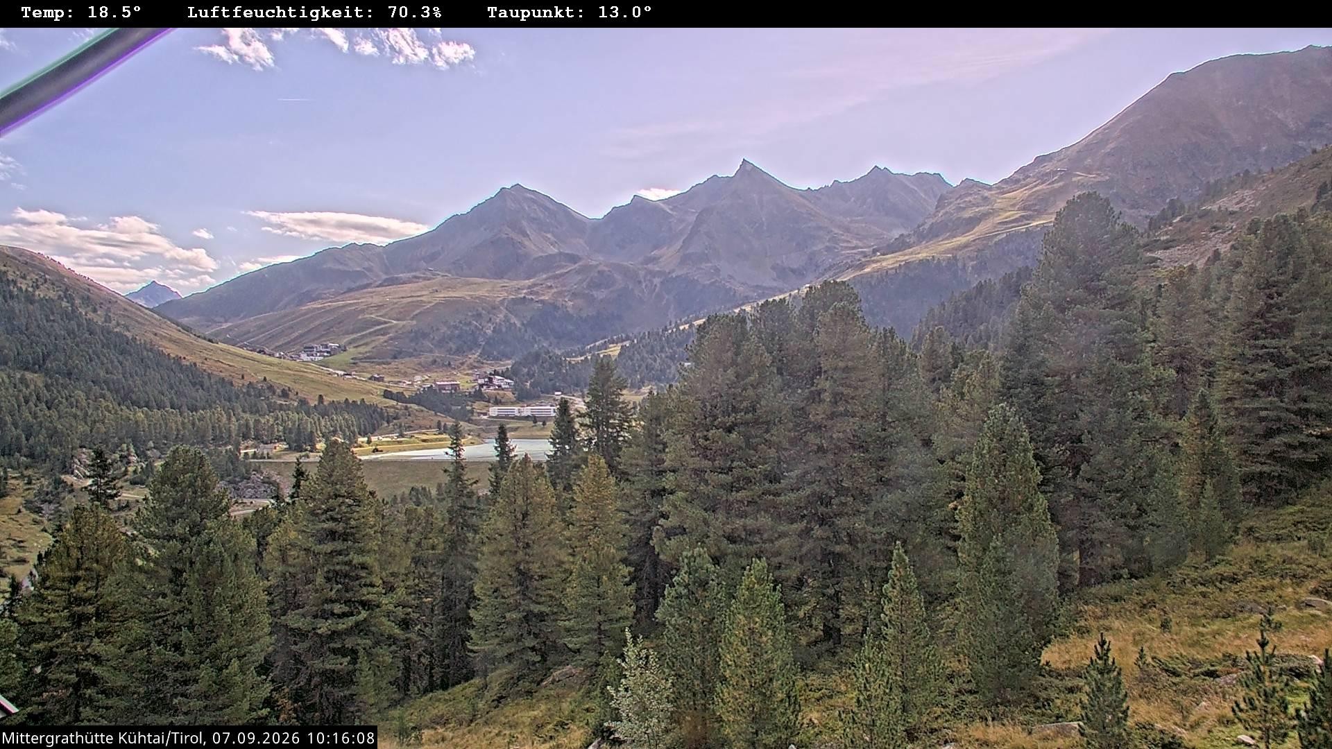 Archiv Foto Webcam Mittergrathütte in Tirol