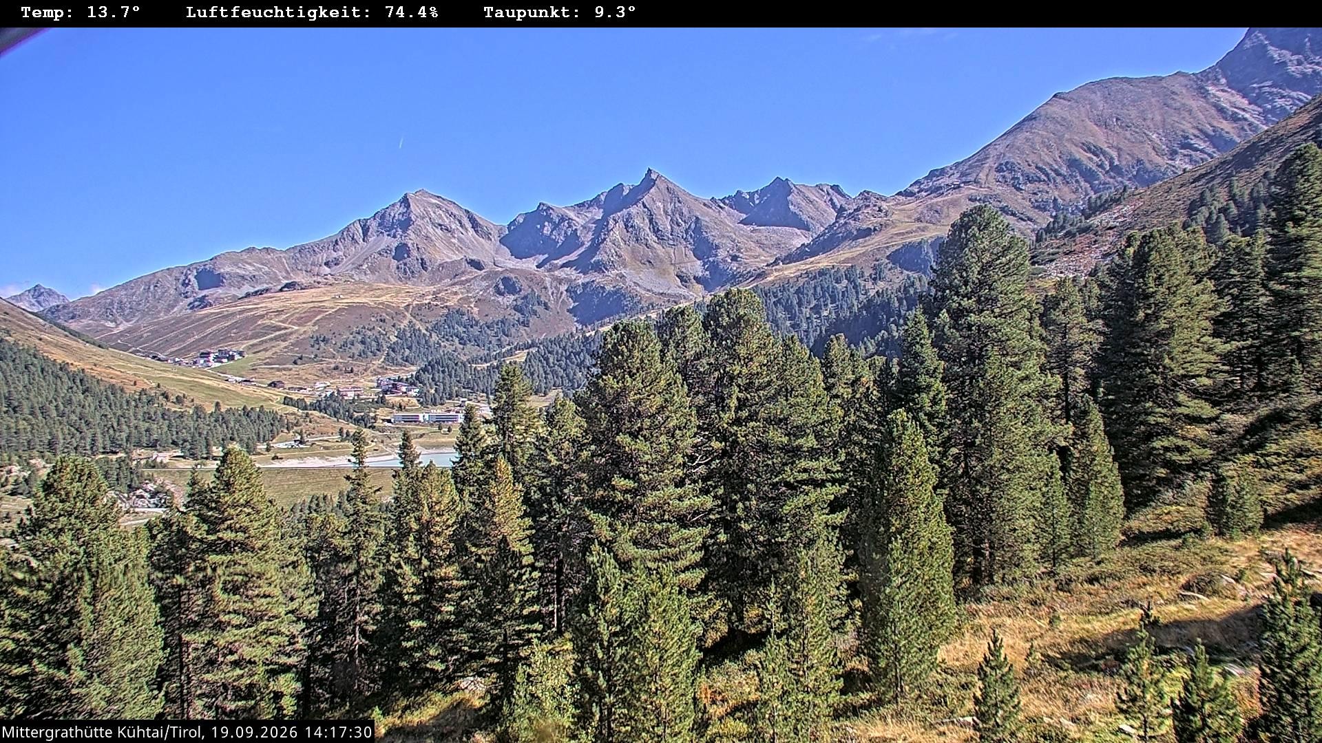 Archiv Foto Webcam Mittergrathütte in Tirol