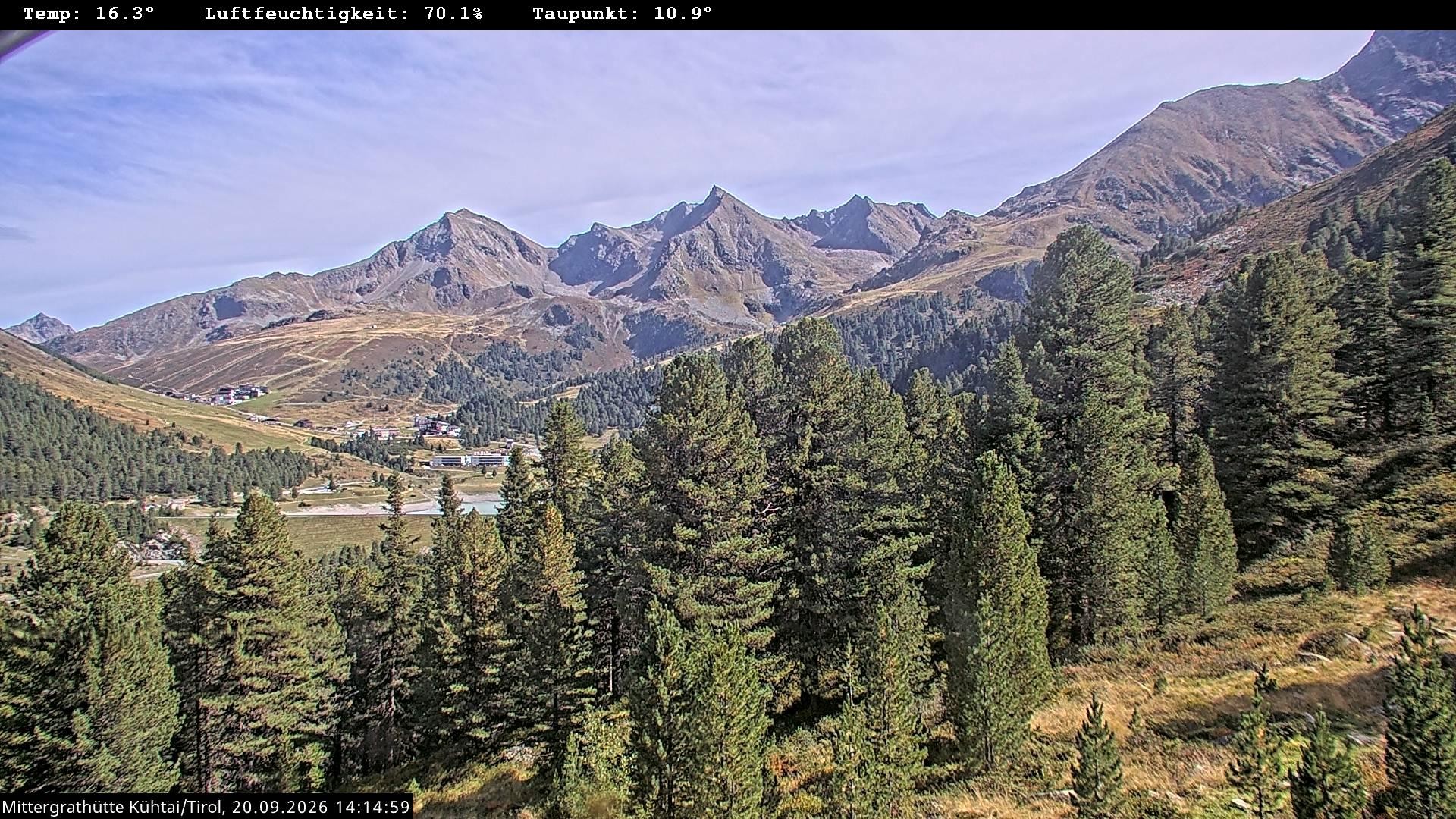 Archived image Webcam Mountain hut "Mittergrathütte", Tyrol