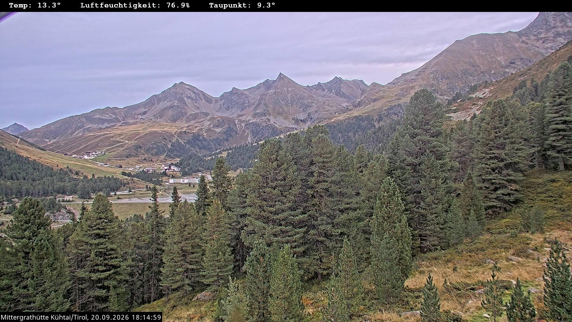 Archived image Webcam Mountain hut "Mittergrathütte", Tyrol