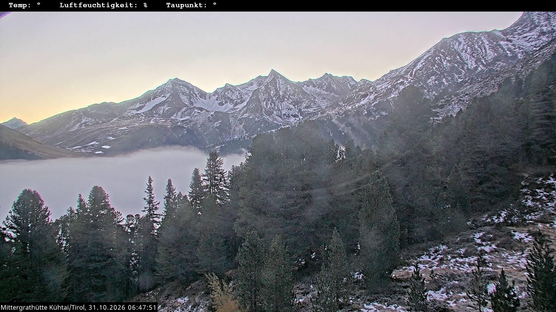 Archiv Foto Webcam Mittergrathütte in Tirol