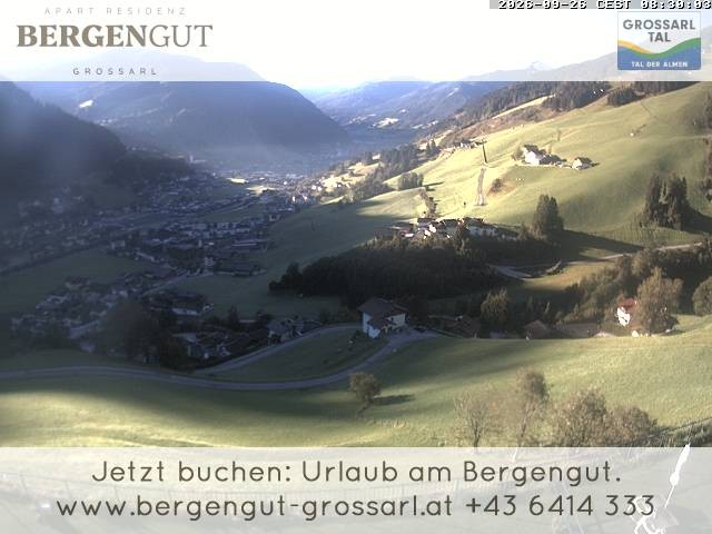 Archiv Foto Webcam Blick vom Hotel Bergengut nach Grossarl
