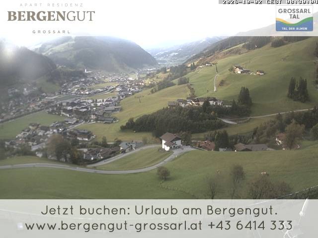 Archiv Foto Webcam Blick vom Hotel Bergengut nach Grossarl