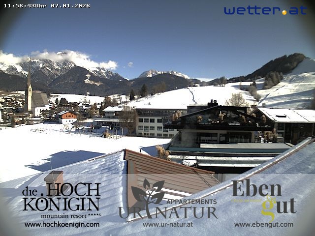 Archiv Foto Webcam Maria Alm: Ausblick Hotel Hochkönigin