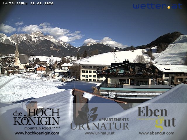 Archiv Foto Webcam Maria Alm: Ausblick Hotel Hochkönigin