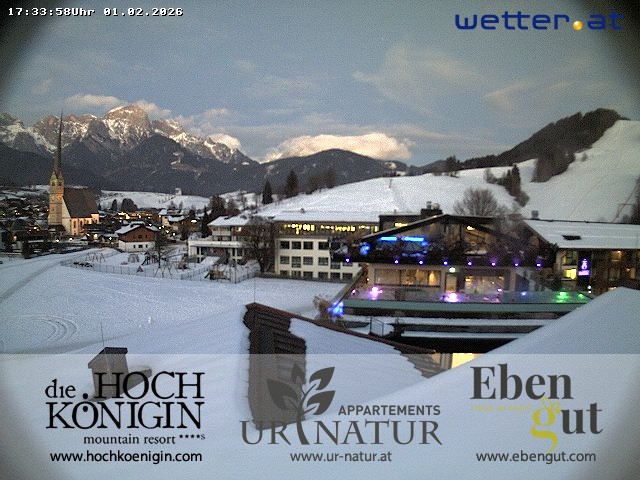Archiv Foto Webcam Maria Alm: Ausblick Hotel Hochkönigin
