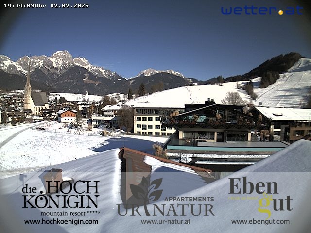 Archiv Foto Webcam Maria Alm: Ausblick Hotel Hochkönigin