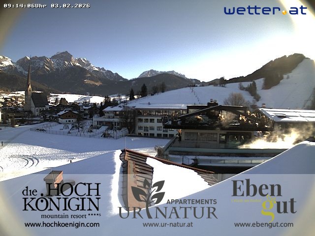 Archiv Foto Webcam Maria Alm: Ausblick Hotel Hochkönigin