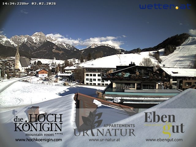 Archiv Foto Webcam Maria Alm: Ausblick Hotel Hochkönigin