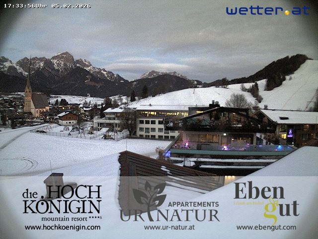 Archiv Foto Webcam Maria Alm: Ausblick Hotel Hochkönigin