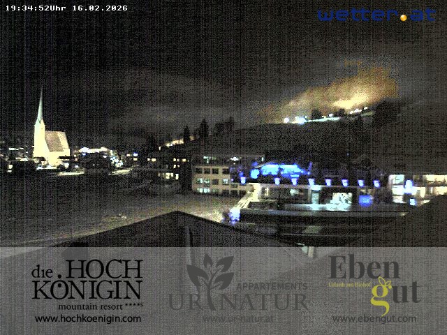 Archiv Foto Webcam Maria Alm: Ausblick Hotel Hochkönigin