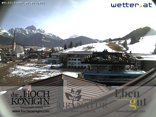 Archiv Foto Webcam Maria Alm: Ausblick Hotel Hochkönigin