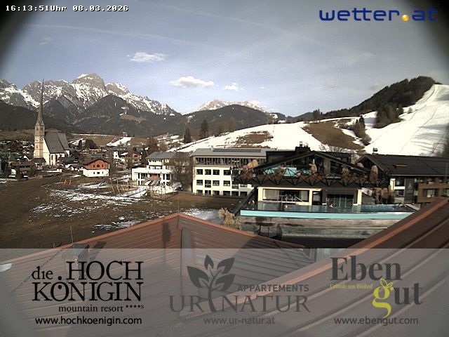 Archiv Foto Webcam Maria Alm: Ausblick Hotel Hochkönigin