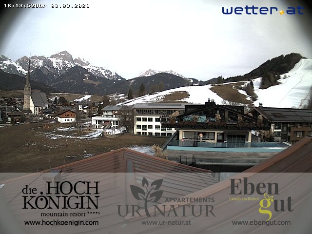 Archiv Foto Webcam Maria Alm: Ausblick Hotel Hochkönigin