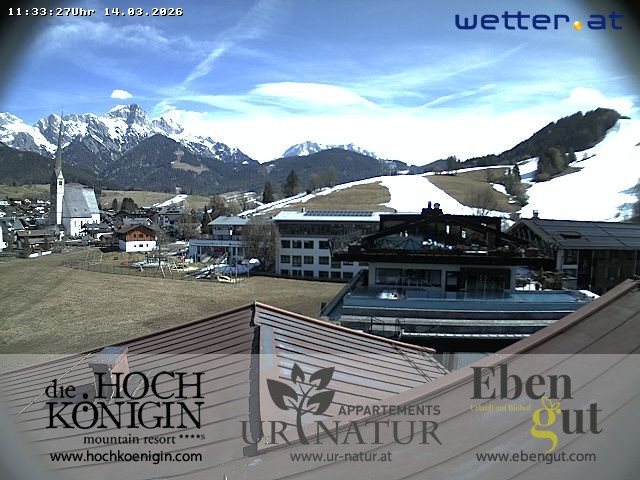 Archived image Webcam Maria Alm - View Hotel Hochkönigin