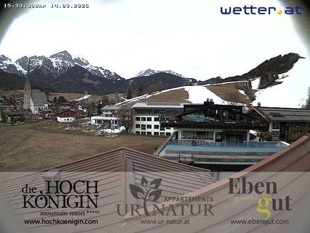 Archived image Webcam Maria Alm - View Hotel Hochkönigin