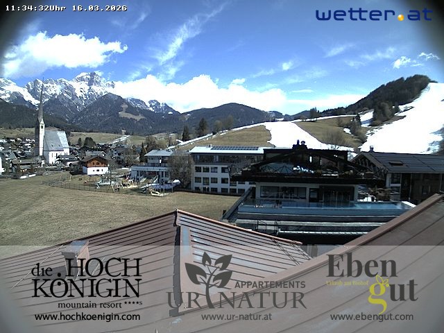Archiv Foto Webcam Maria Alm: Ausblick Hotel Hochkönigin