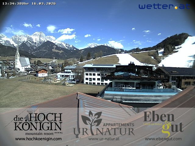 Archiv Foto Webcam Maria Alm: Ausblick Hotel Hochkönigin