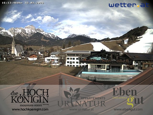 Archiv Foto Webcam Maria Alm: Ausblick Hotel Hochkönigin
