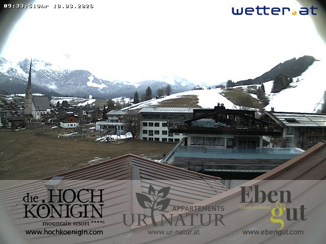 Archiv Foto Webcam Maria Alm: Ausblick Hotel Hochkönigin