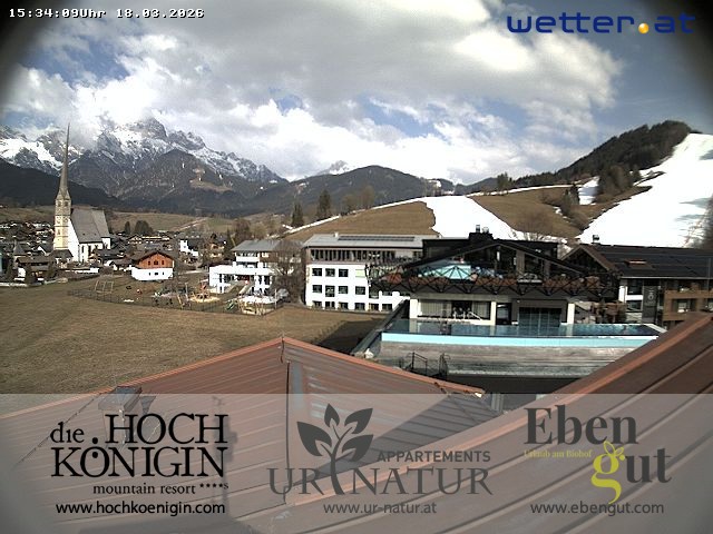 Archiv Foto Webcam Maria Alm: Ausblick Hotel Hochkönigin