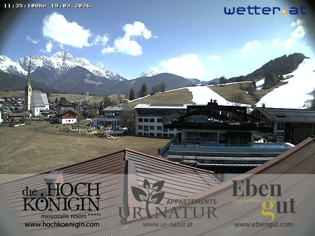 Archiv Foto Webcam Maria Alm: Ausblick Hotel Hochkönigin