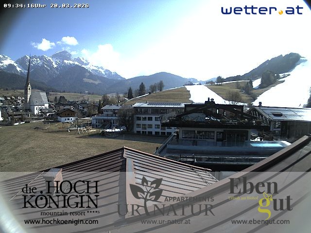 Archiv Foto Webcam Maria Alm: Ausblick Hotel Hochkönigin