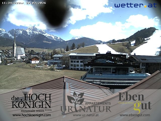 Archiv Foto Webcam Maria Alm: Ausblick Hotel Hochkönigin
