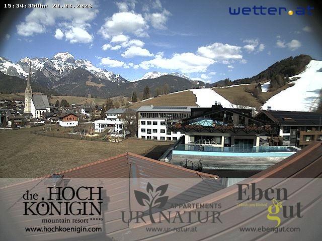 Archiv Foto Webcam Maria Alm: Ausblick Hotel Hochkönigin
