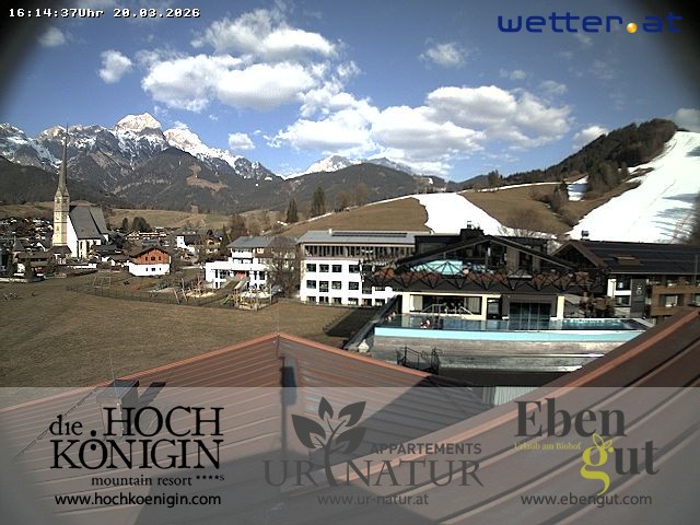 Archiv Foto Webcam Maria Alm: Ausblick Hotel Hochkönigin