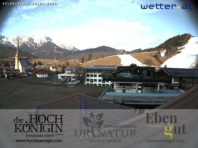 Archiv Foto Webcam Maria Alm: Ausblick Hotel Hochkönigin