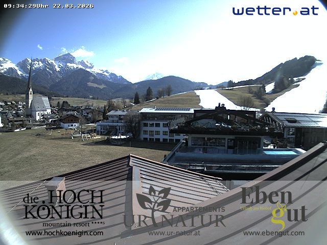 Archiv Foto Webcam Maria Alm: Ausblick Hotel Hochkönigin