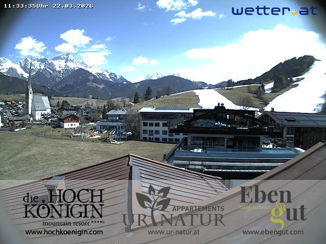 Archiv Foto Webcam Maria Alm: Ausblick Hotel Hochkönigin