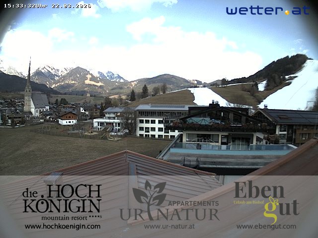 Archiv Foto Webcam Maria Alm: Ausblick Hotel Hochkönigin