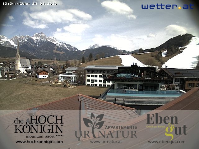 Archived image Webcam Maria Alm - View Hotel Hochkönigin