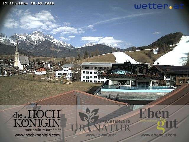 Archived image Webcam Maria Alm - View Hotel Hochkönigin
