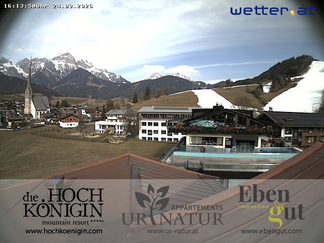 Archived image Webcam Maria Alm - View Hotel Hochkönigin