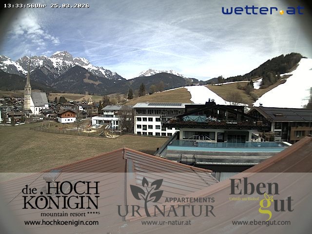 Archiv Foto Webcam Maria Alm: Ausblick Hotel Hochkönigin