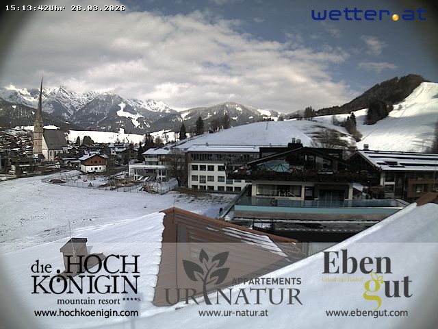 Archiv Foto Webcam Maria Alm: Ausblick Hotel Hochkönigin