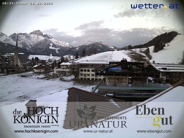 Archiv Foto Webcam Maria Alm: Ausblick Hotel Hochkönigin