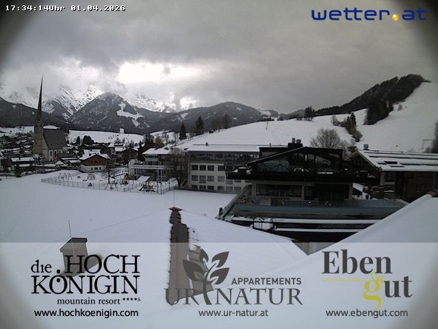 Archived image Webcam Maria Alm - View Hotel Hochkönigin