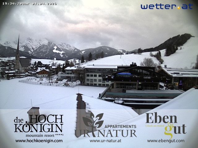 Archived image Webcam Maria Alm - View Hotel Hochkönigin