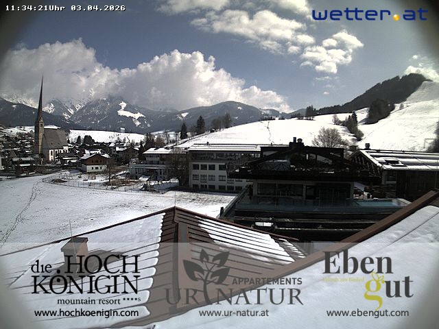 Archived image Webcam Maria Alm - View Hotel Hochkönigin