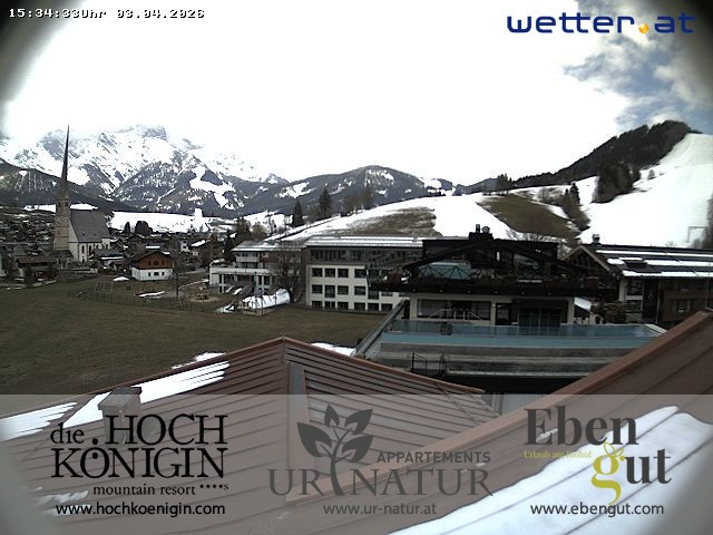 Archiv Foto Webcam Maria Alm: Ausblick Hotel Hochkönigin