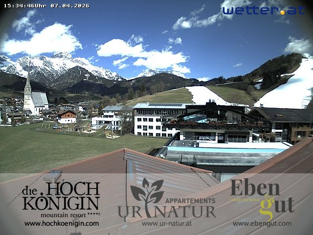 Archiv Foto Webcam Maria Alm: Ausblick Hotel Hochkönigin